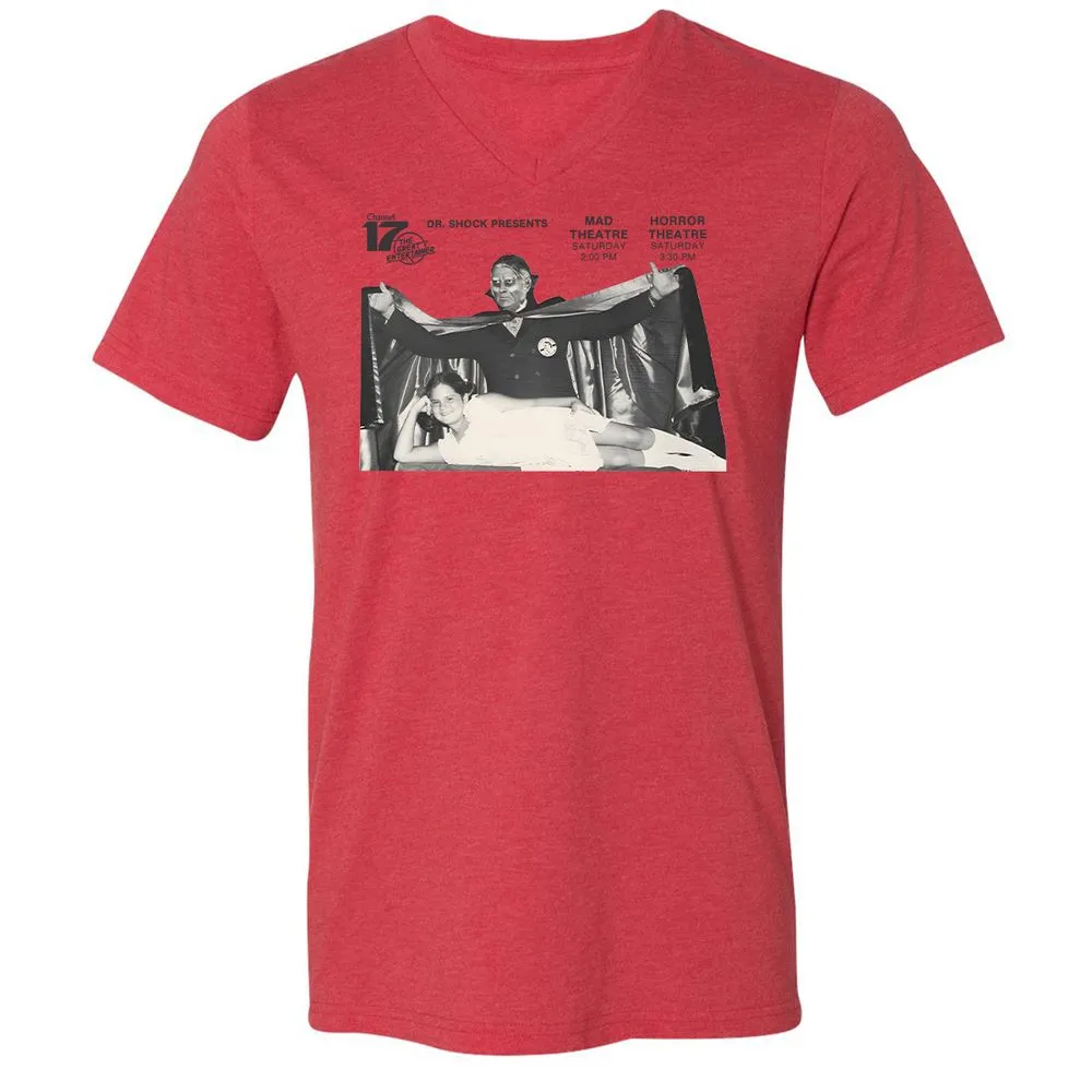 Unisex V-Neck T-Shirt - FJDKZ273 - Heather Red - 5