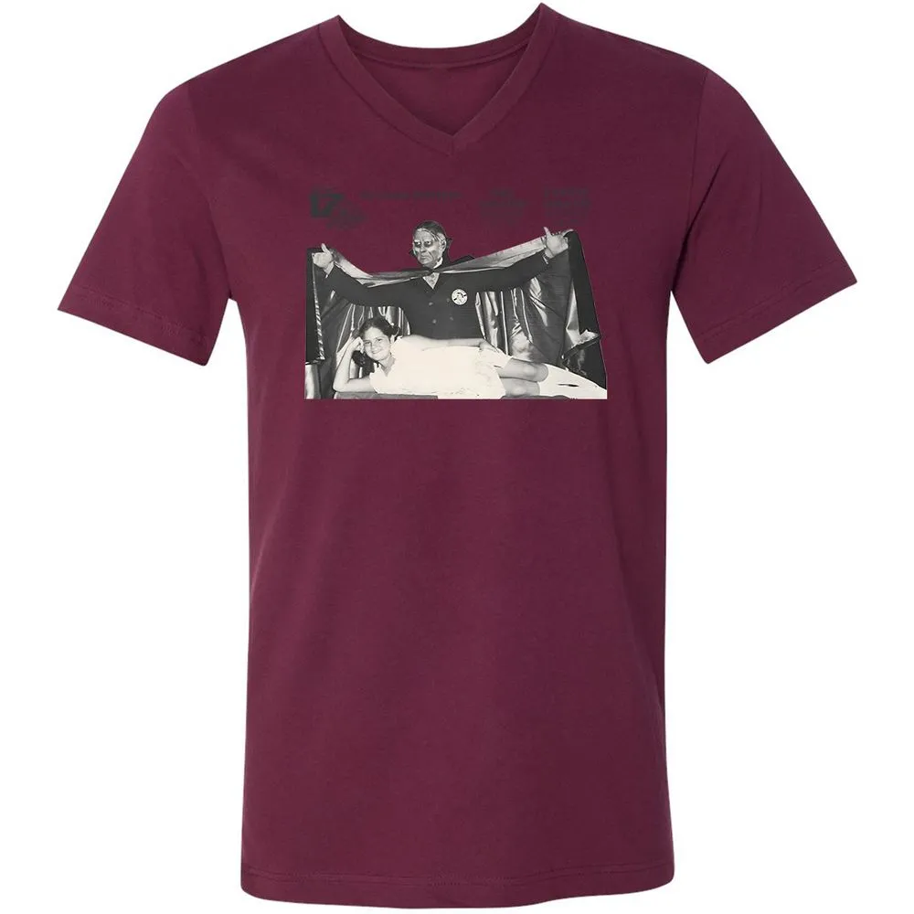 Unisex V-Neck T-Shirt - FJDKZ273 - Maroon - 6