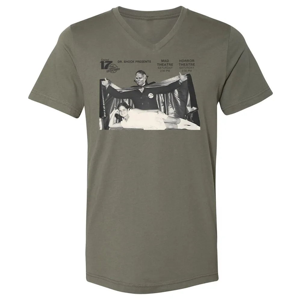 Unisex V-Neck T-Shirt - FJDKZ273 - Military Green - 10