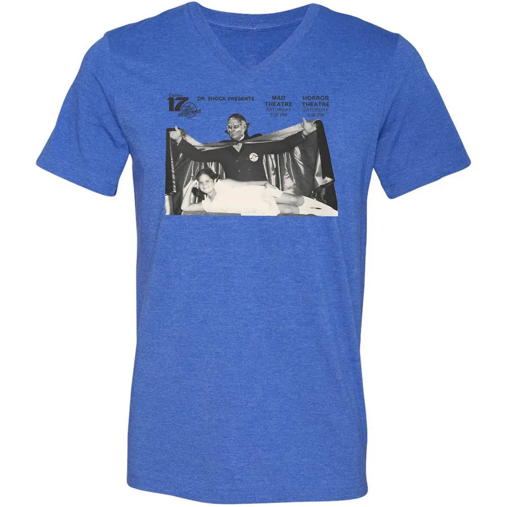 Unisex V-Neck T-Shirt - FJDKZ273 - Heather True Royal - 14