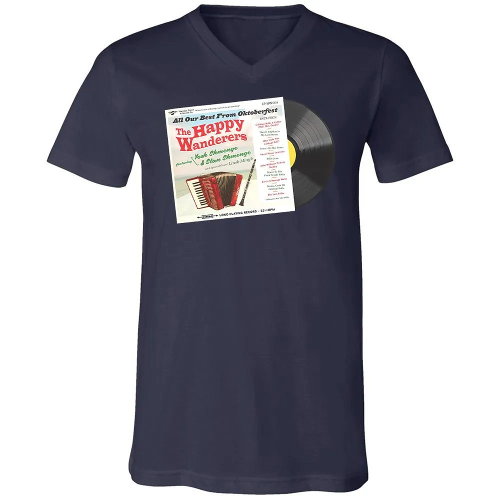 Unisex V-Neck T-Shirt - QHDQ77EH - Navy - 2