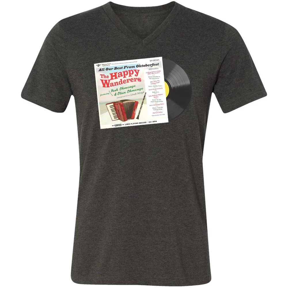 Unisex V-Neck T-Shirt - QHDQ77EH - Dark Grey Heather - 8