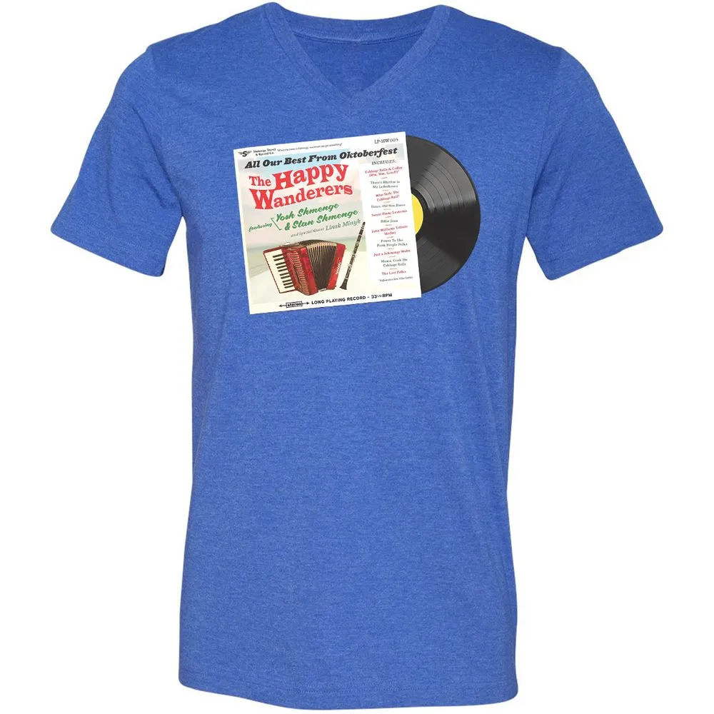 Unisex V-Neck T-Shirt - QHDQ77EH - Heather True Royal - 14