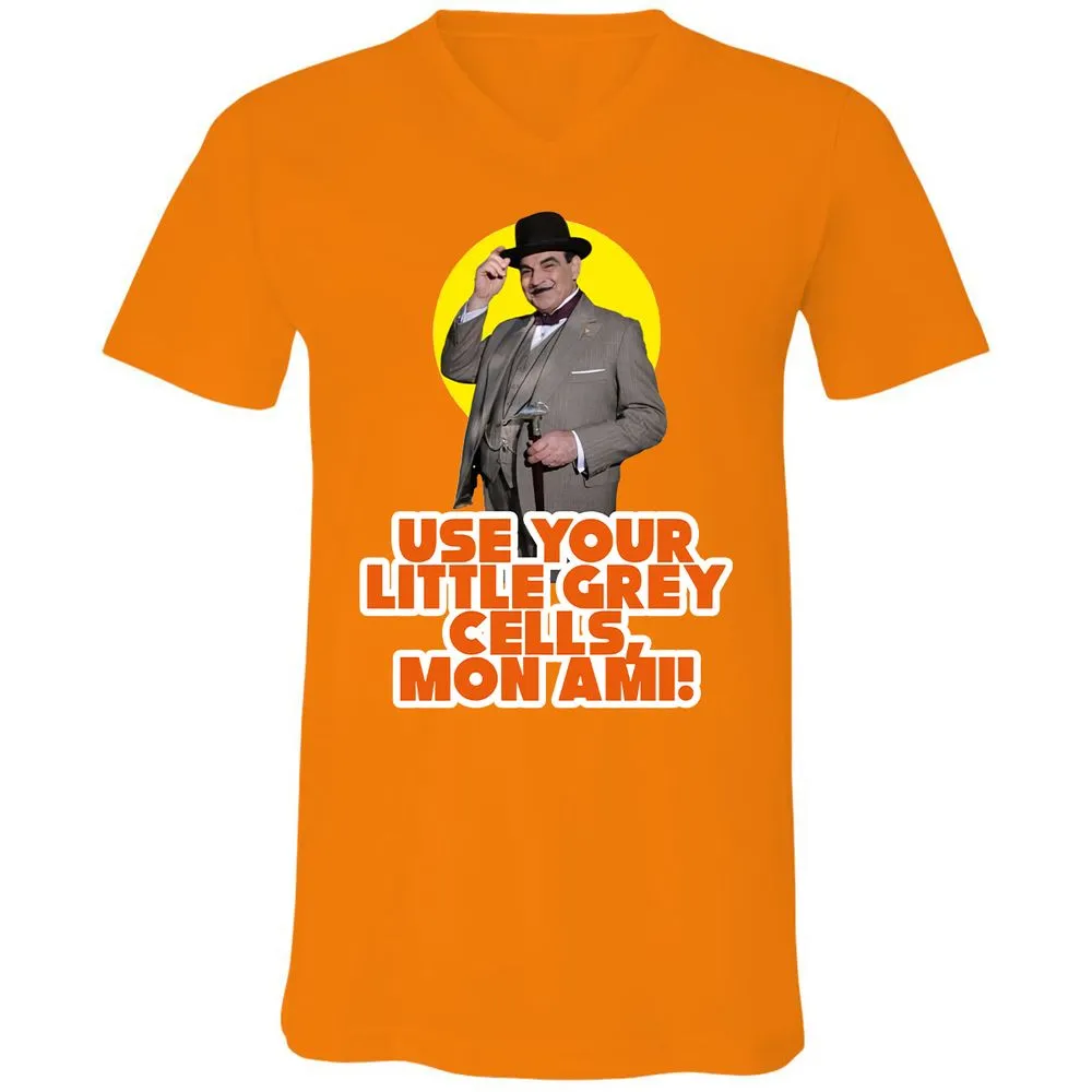 Unisex V-Neck T-Shirt - BKF9Z4MQ - Orange - 11