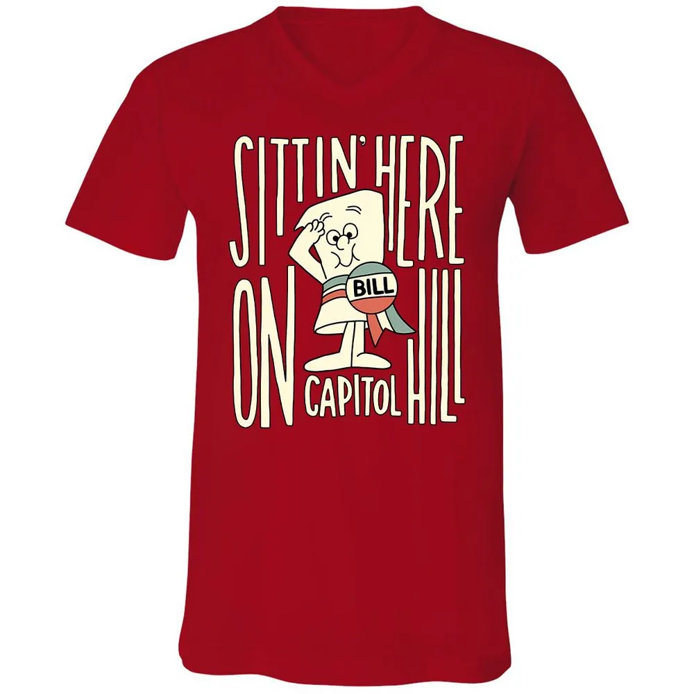 Unisex V-Neck T-Shirt - P8MMKY8J - Red - 3