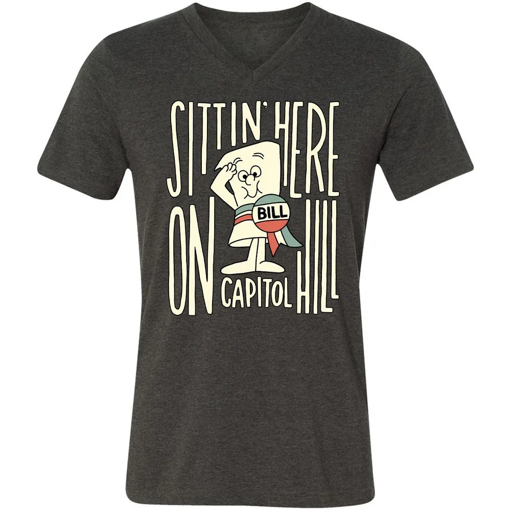 Unisex V-Neck T-Shirt - P8MMKY8J - Dark Grey Heather - 8