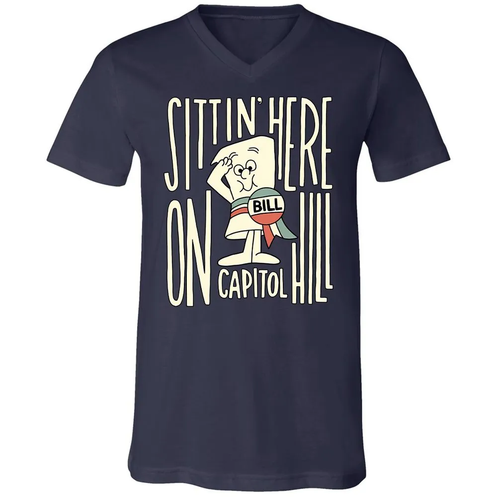 Unisex V-Neck T-Shirt - P8MMKY8J - Navy - 9