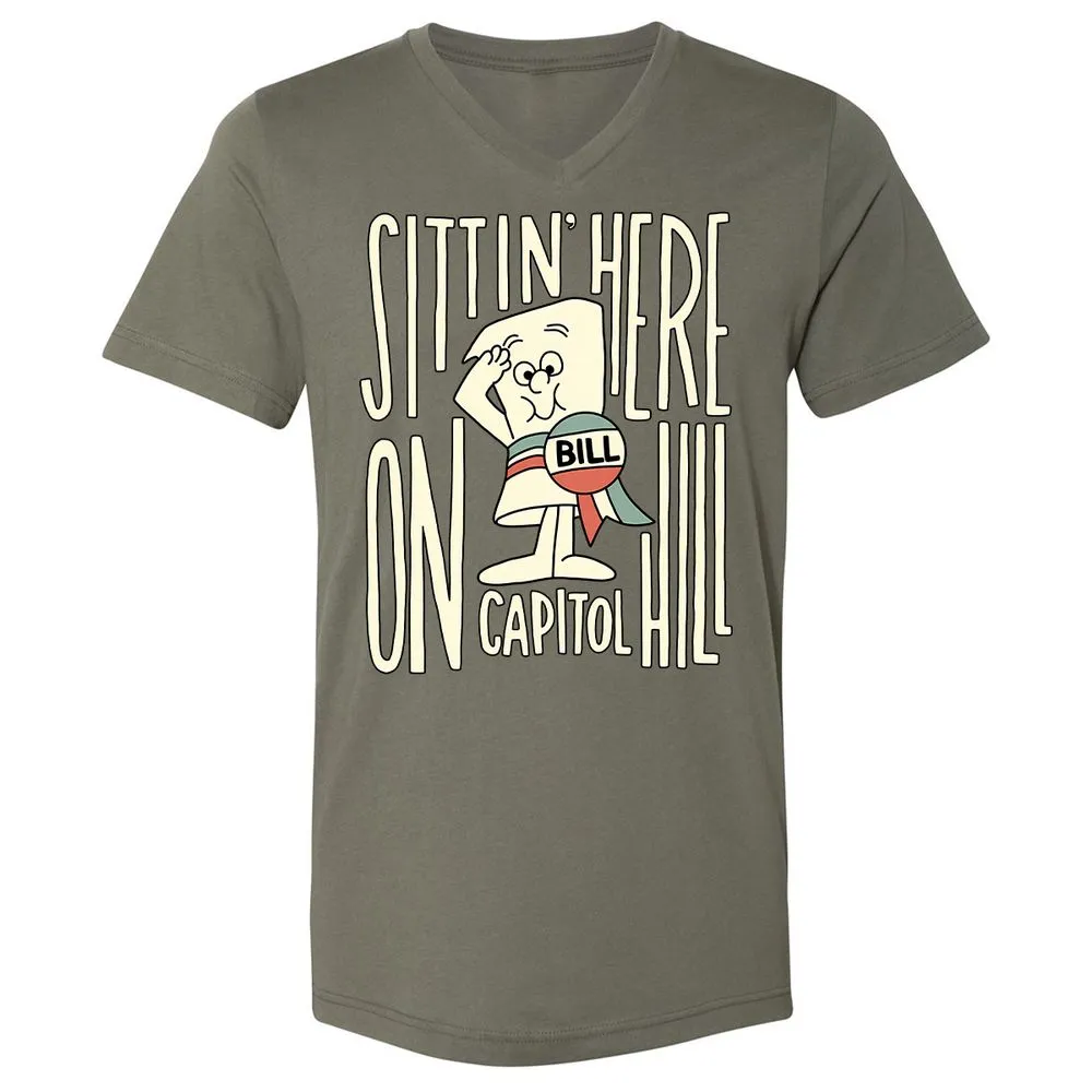 Unisex V-Neck T-Shirt - P8MMKY8J - Military Green - 10