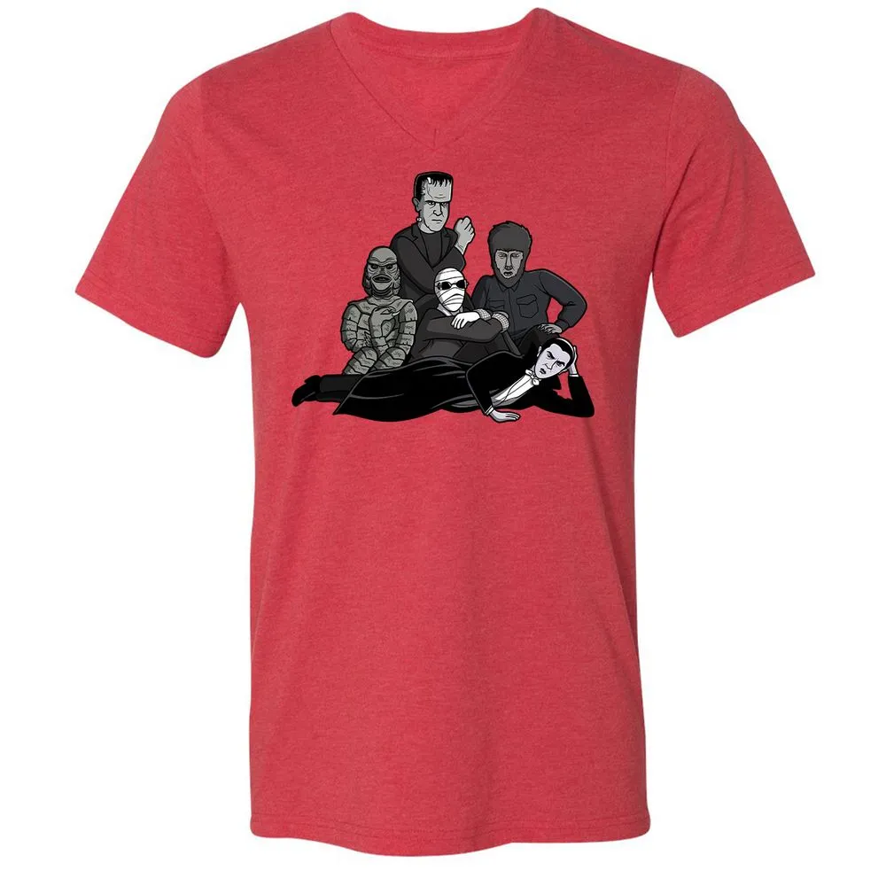 Unisex V-Neck T-Shirt - MK19M7BE - Heather Red - 5