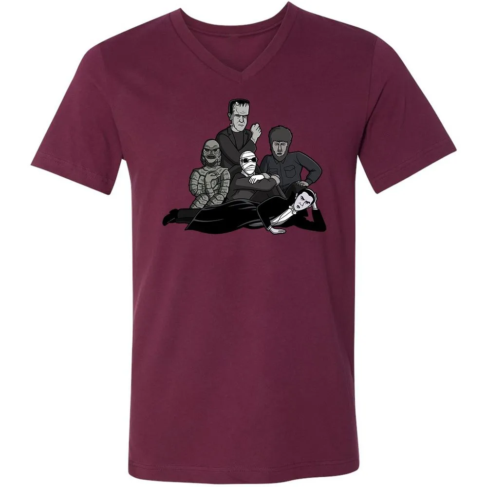 Unisex V-Neck T-Shirt - MK19M7BE - Maroon - 6