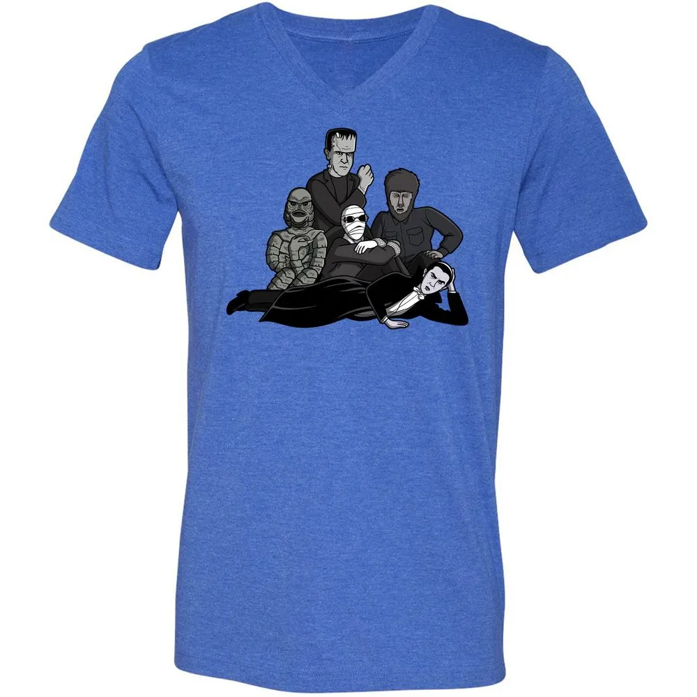 Unisex V-Neck T-Shirt - MK19M7BE - Heather True Royal - 14