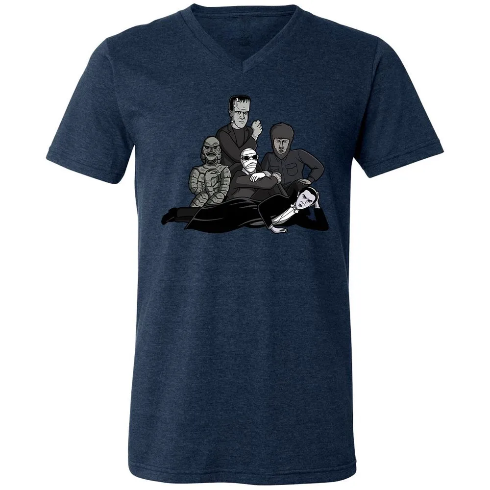 Unisex V-Neck T-Shirt - MK19M7BE - Heather Navy - 15
