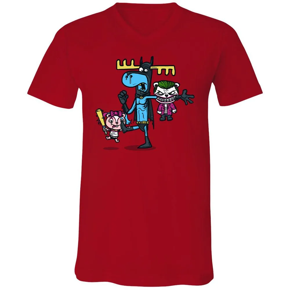 Unisex V-Neck T-Shirt - GXGN7ZFL - Red - 3