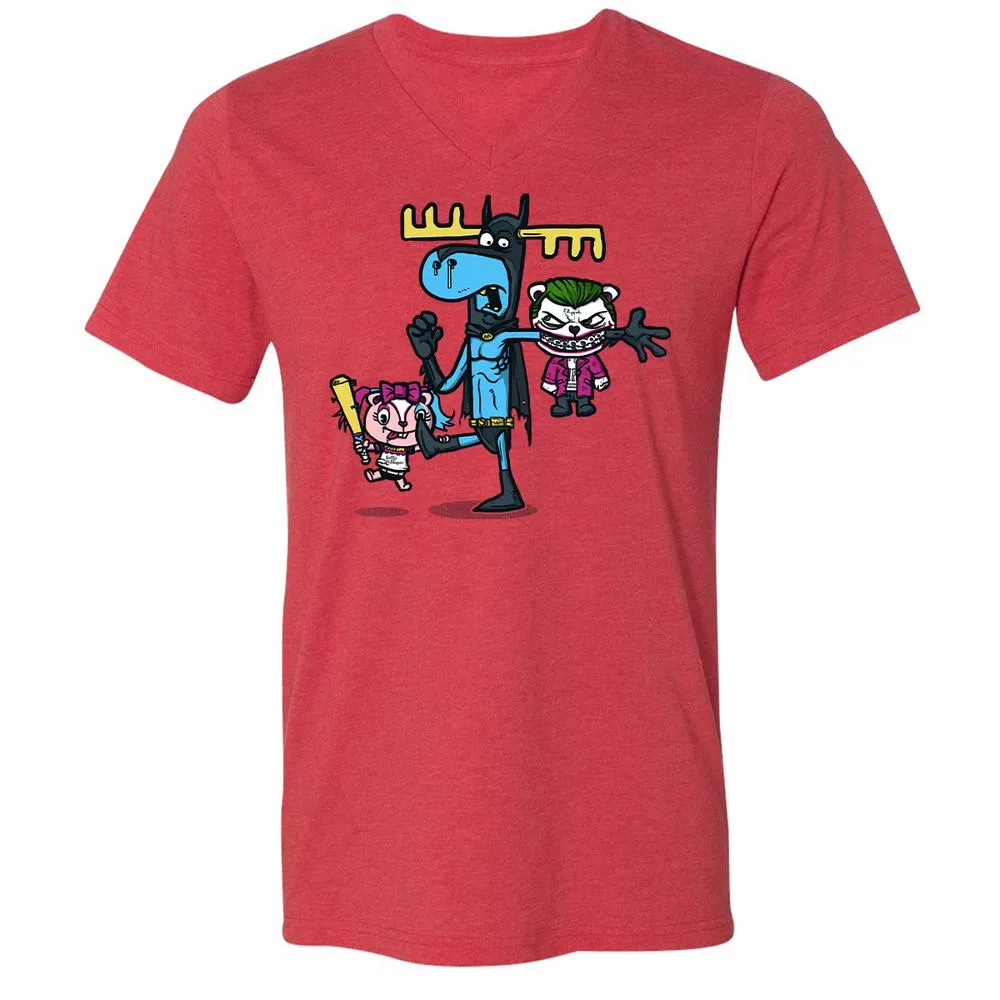 Unisex V-Neck T-Shirt - GXGN7ZFL - Heather Red - 5