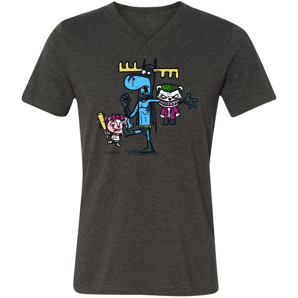 Unisex V-Neck T-Shirt - GXGN7ZFL - Dark Grey Heather - 8