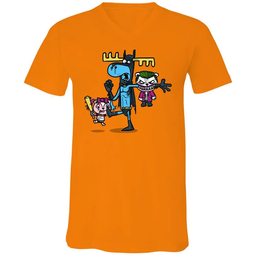 Unisex V-Neck T-Shirt - GXGN7ZFL - Orange - 11