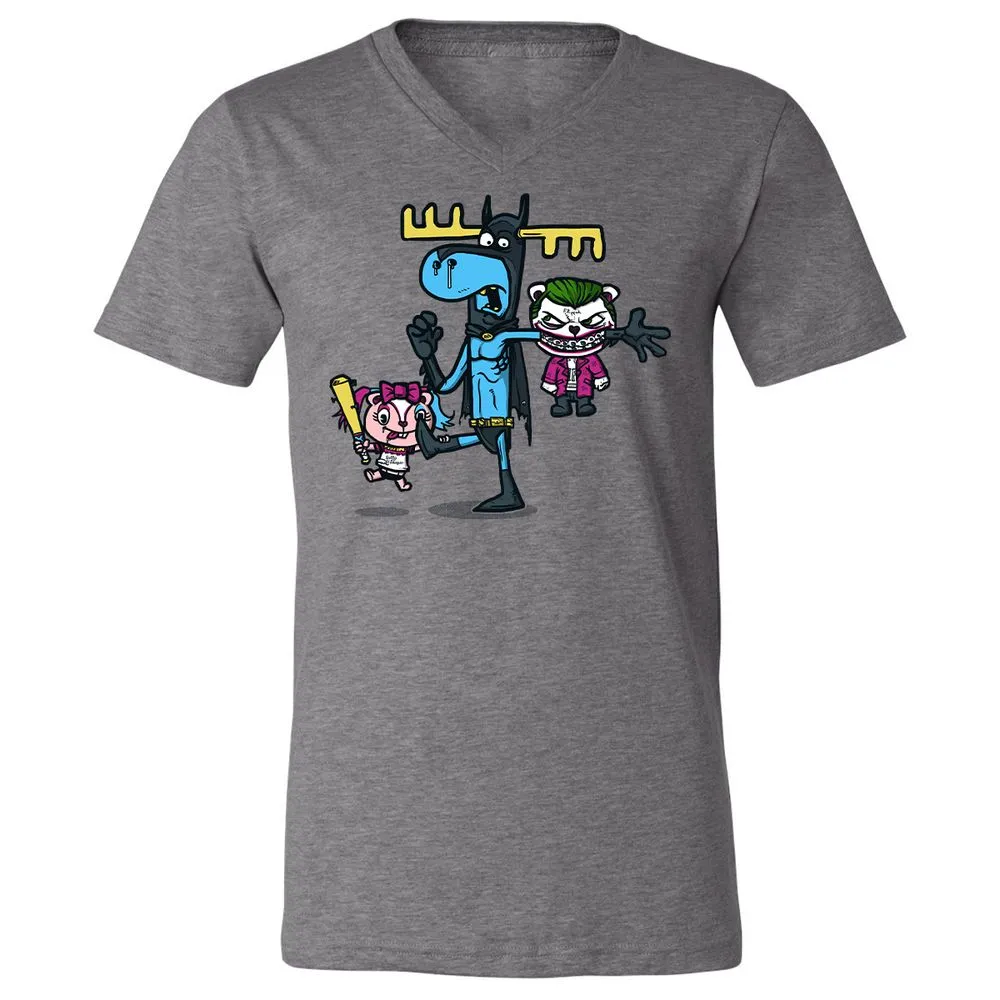 Unisex V-Neck T-Shirt - GXGN7ZFL - Deep Heather - 13