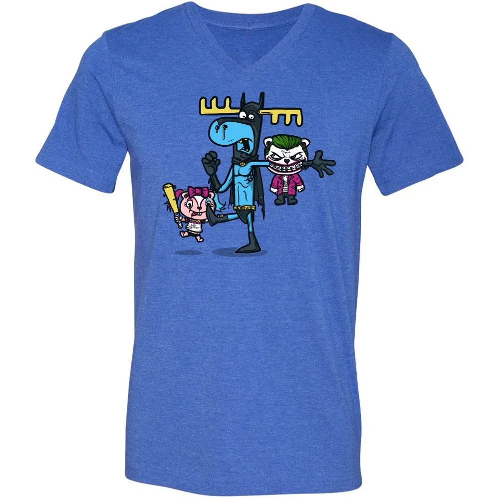 Unisex V-Neck T-Shirt - GXGN7ZFL - Heather True Royal - 14