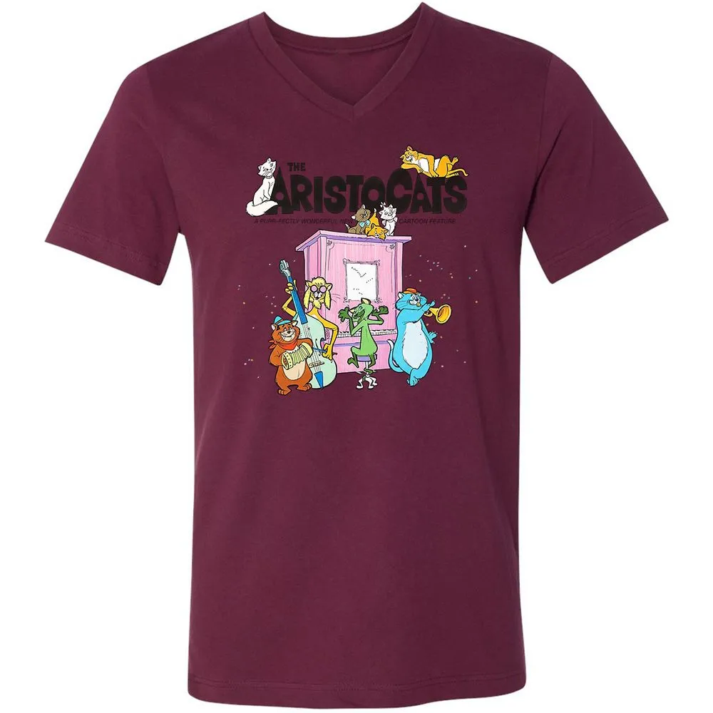 Unisex V-Neck T-Shirt - B2VH5G7D - Maroon - 6