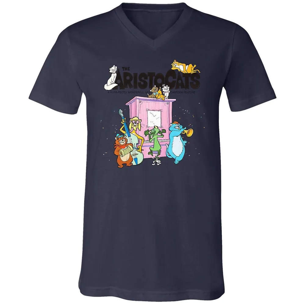 Unisex V-Neck T-Shirt - B2VH5G7D - Navy - 9