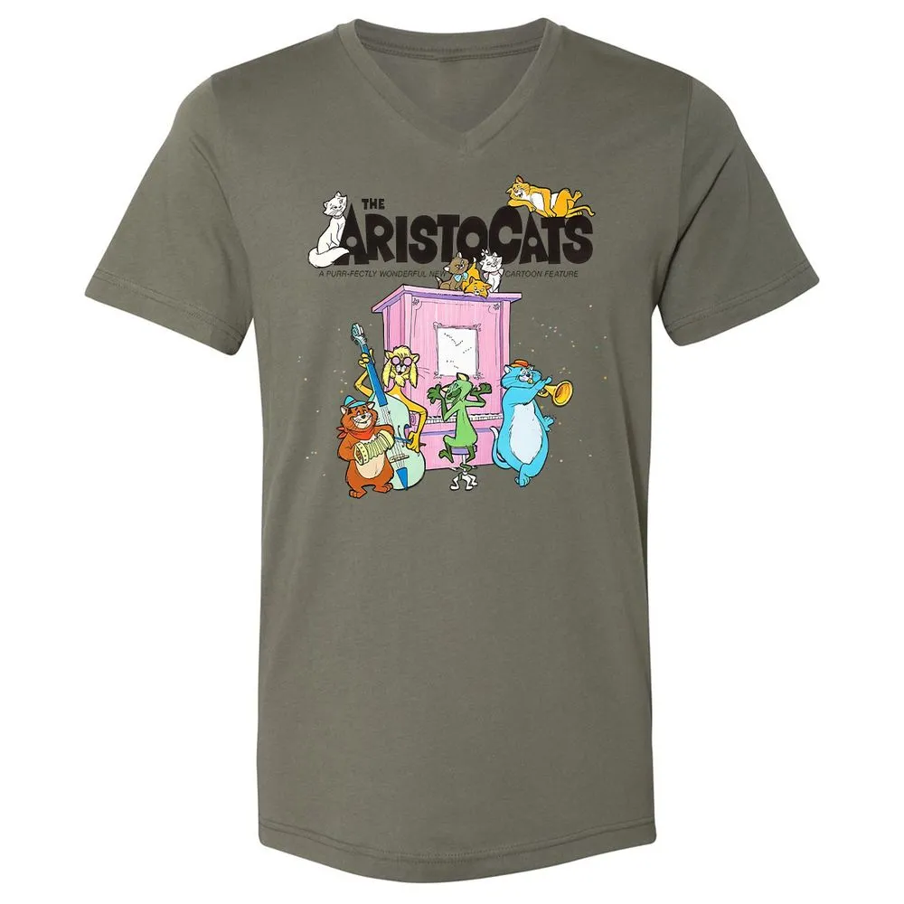 Unisex V-Neck T-Shirt - B2VH5G7D - Military Green - 10