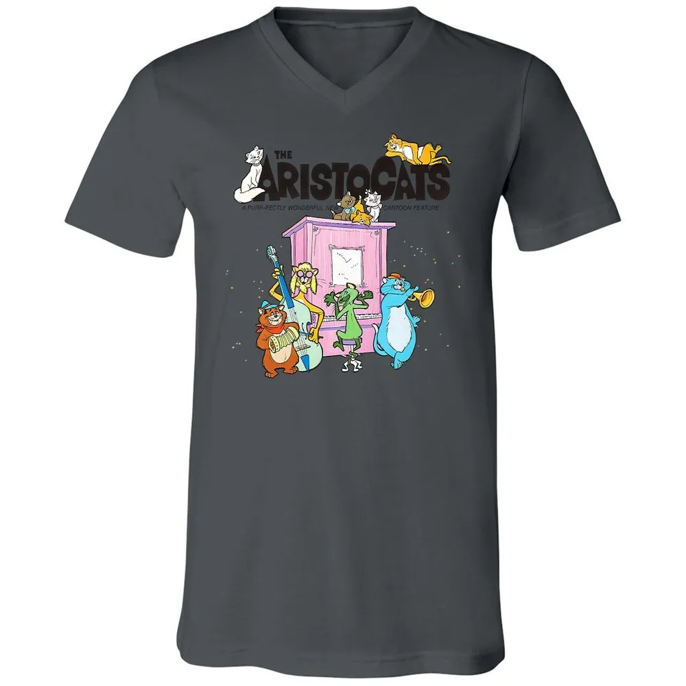 Unisex V-Neck T-Shirt - B2VH5G7D - Asphalt - 12