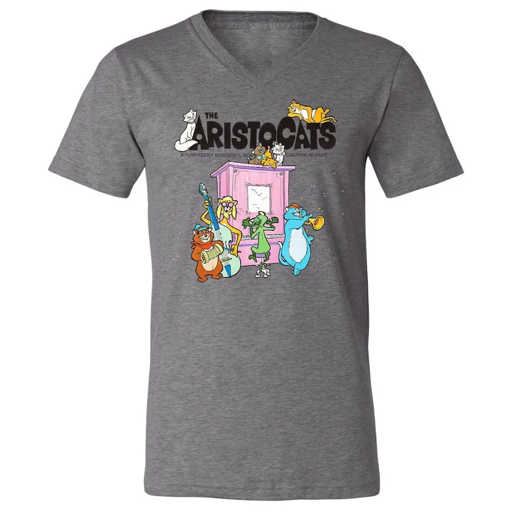 Unisex V-Neck T-Shirt - B2VH5G7D - Deep Heather - 13