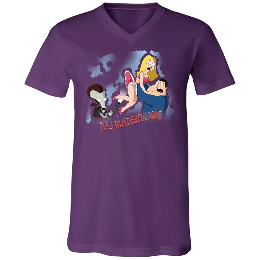 Unisex V-Neck T-Shirt - SVUM5427 - Team Purple - 2