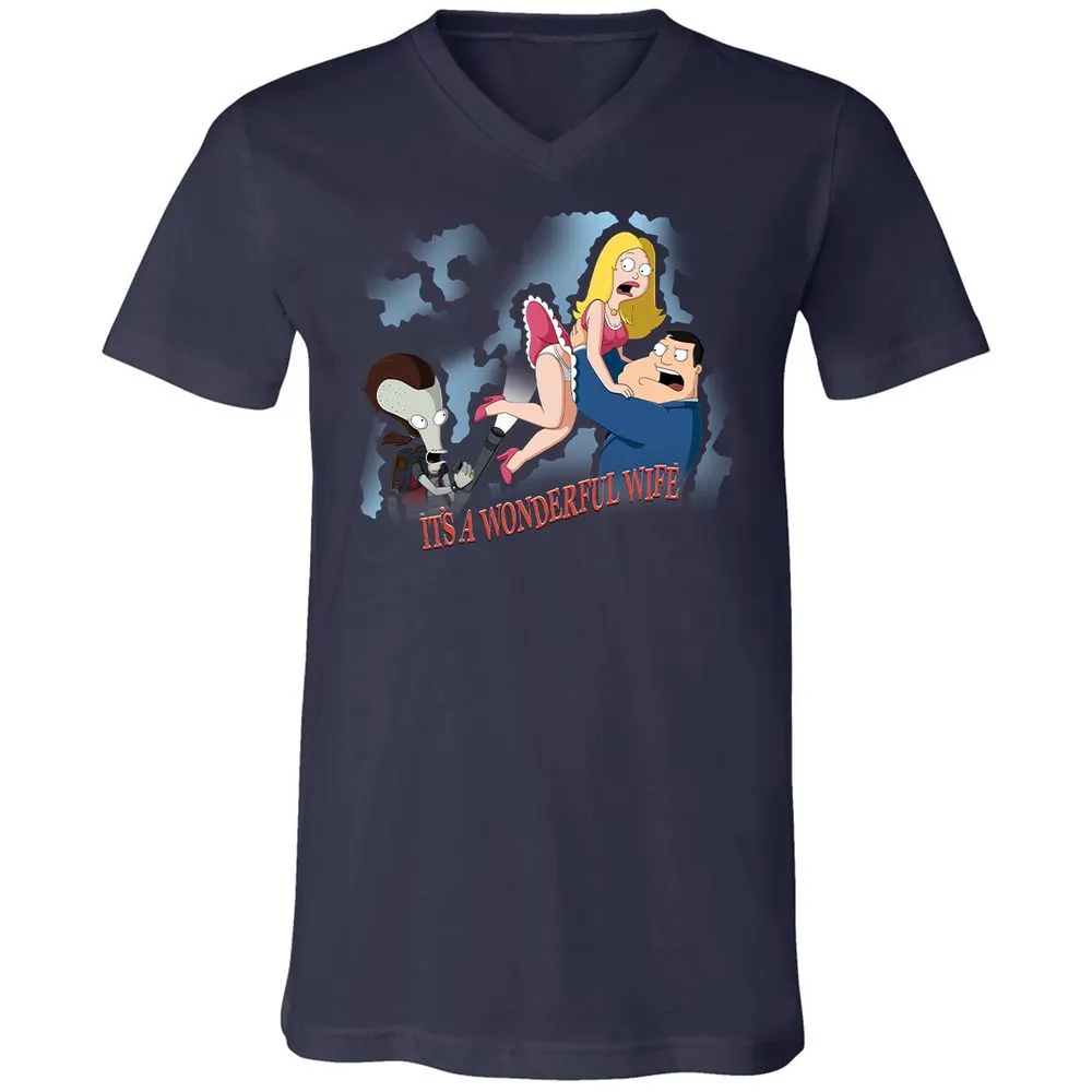 Unisex V-Neck T-Shirt - SVUM5427 - Navy - 9