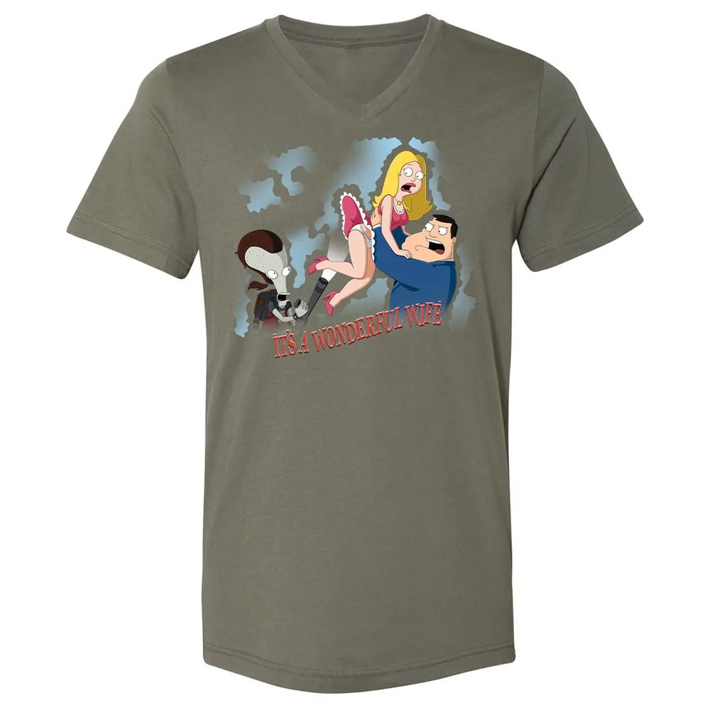 Unisex V-Neck T-Shirt - SVUM5427 - Military Green - 10