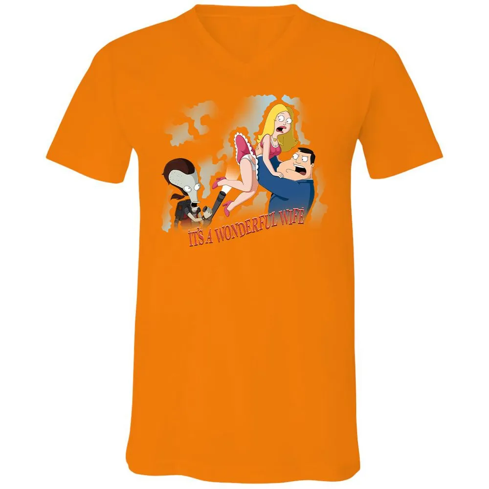Unisex V-Neck T-Shirt - SVUM5427 - Orange - 11