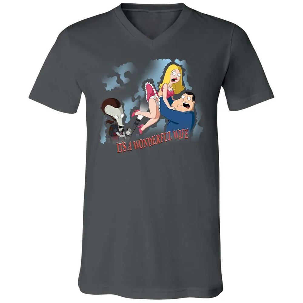 Unisex V-Neck T-Shirt - SVUM5427 - Asphalt - 12