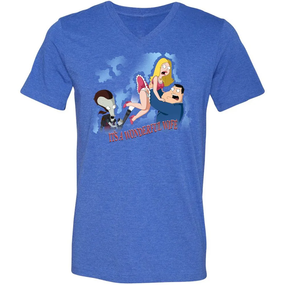 Unisex V-Neck T-Shirt - SVUM5427 - Heather True Royal - 14