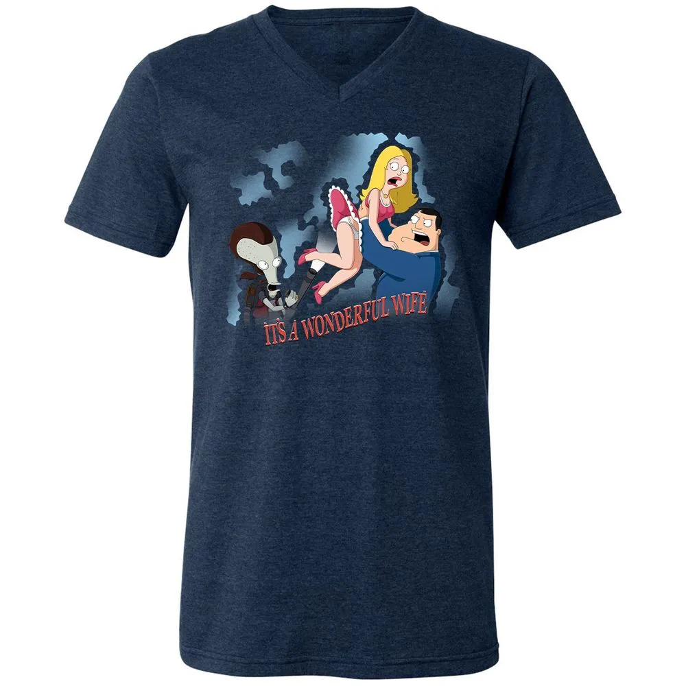 Unisex V-Neck T-Shirt - SVUM5427 - Heather Navy - 15