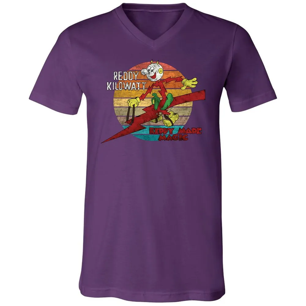 Unisex V-Neck T-Shirt - GJ9W2UXV - Team Purple - 2