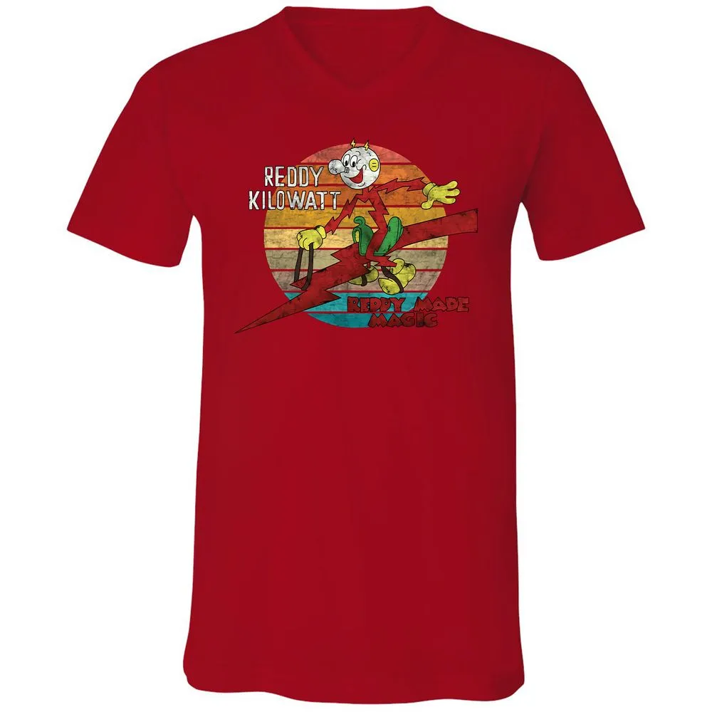 Unisex V-Neck T-Shirt - GJ9W2UXV - Red - 3