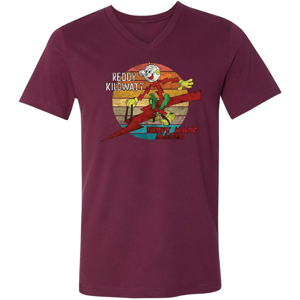 Unisex V-Neck T-Shirt - GJ9W2UXV - Maroon - 6