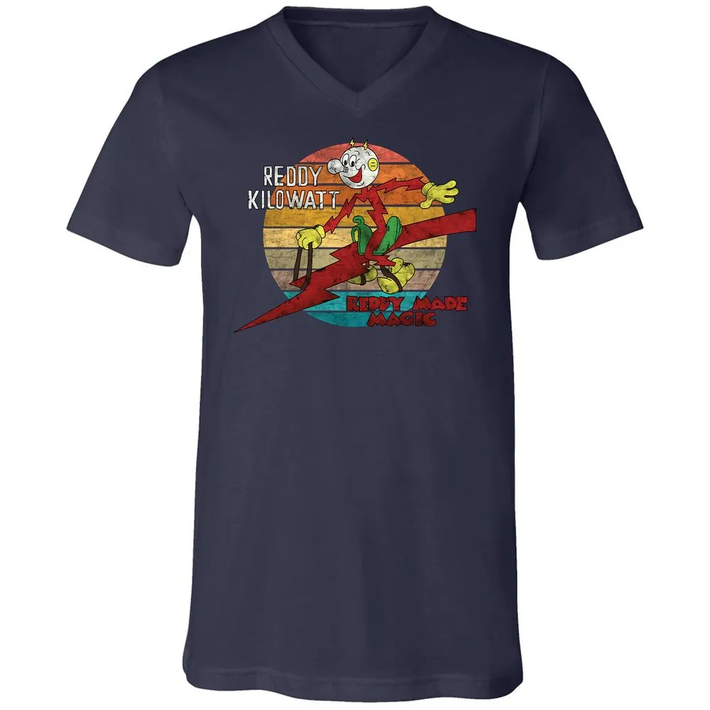 Unisex V-Neck T-Shirt - GJ9W2UXV - Navy - 9