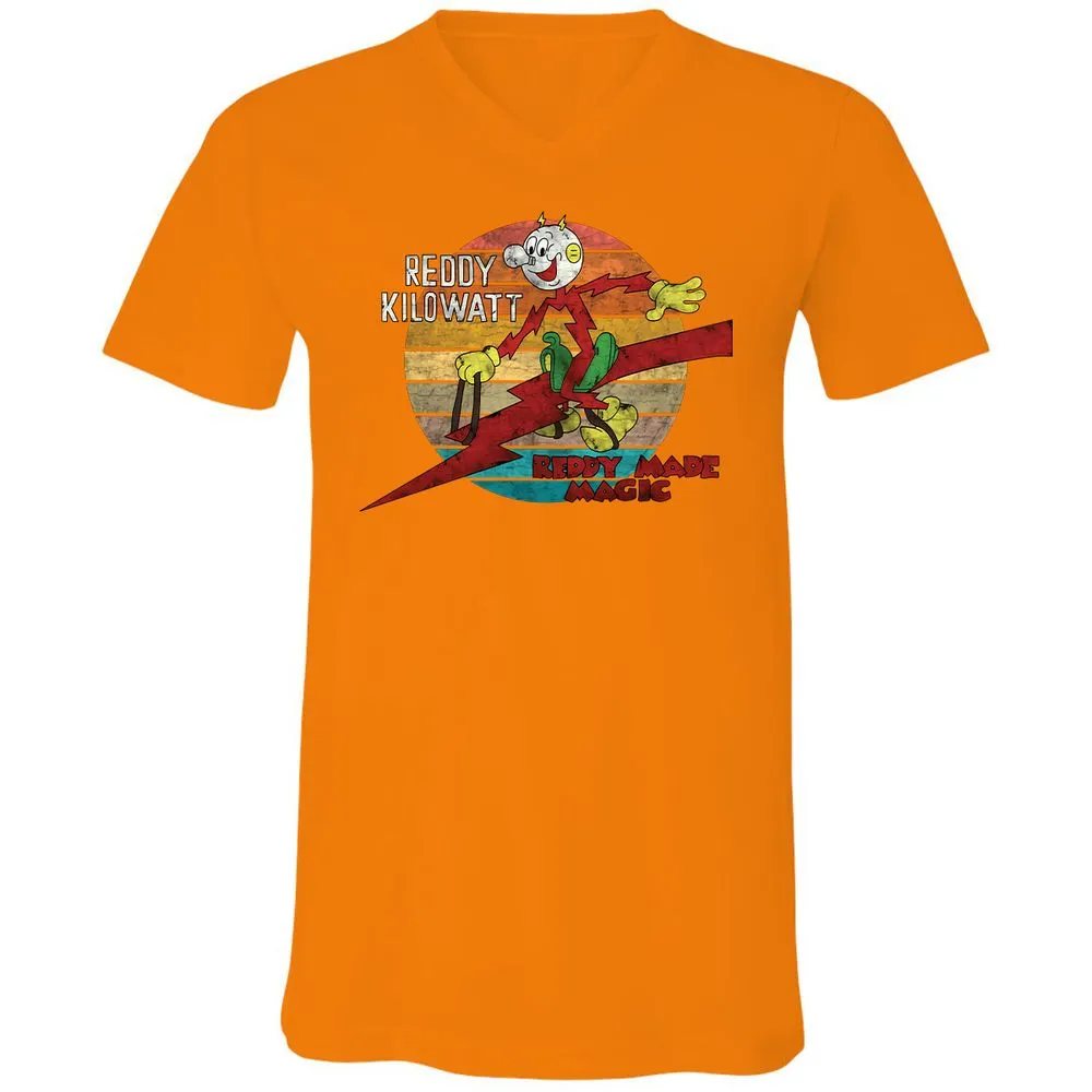 Unisex V-Neck T-Shirt - GJ9W2UXV - Orange - 11
