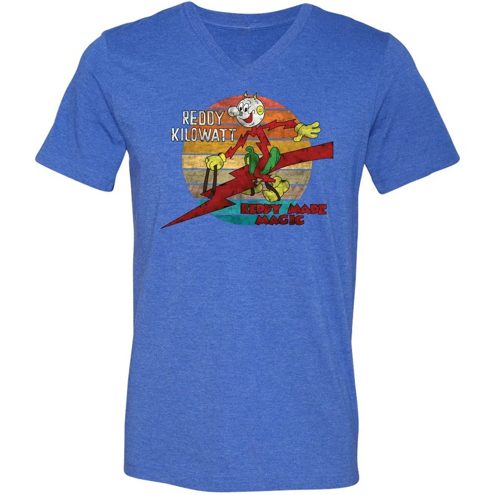 Unisex V-Neck T-Shirt - GJ9W2UXV - Heather True Royal - 14
