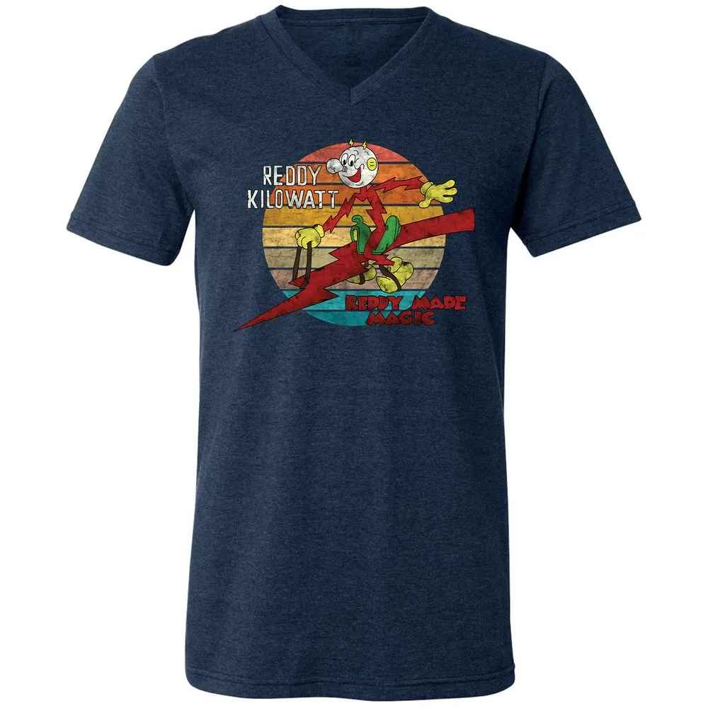 Unisex V-Neck T-Shirt - GJ9W2UXV - Heather Navy - 15