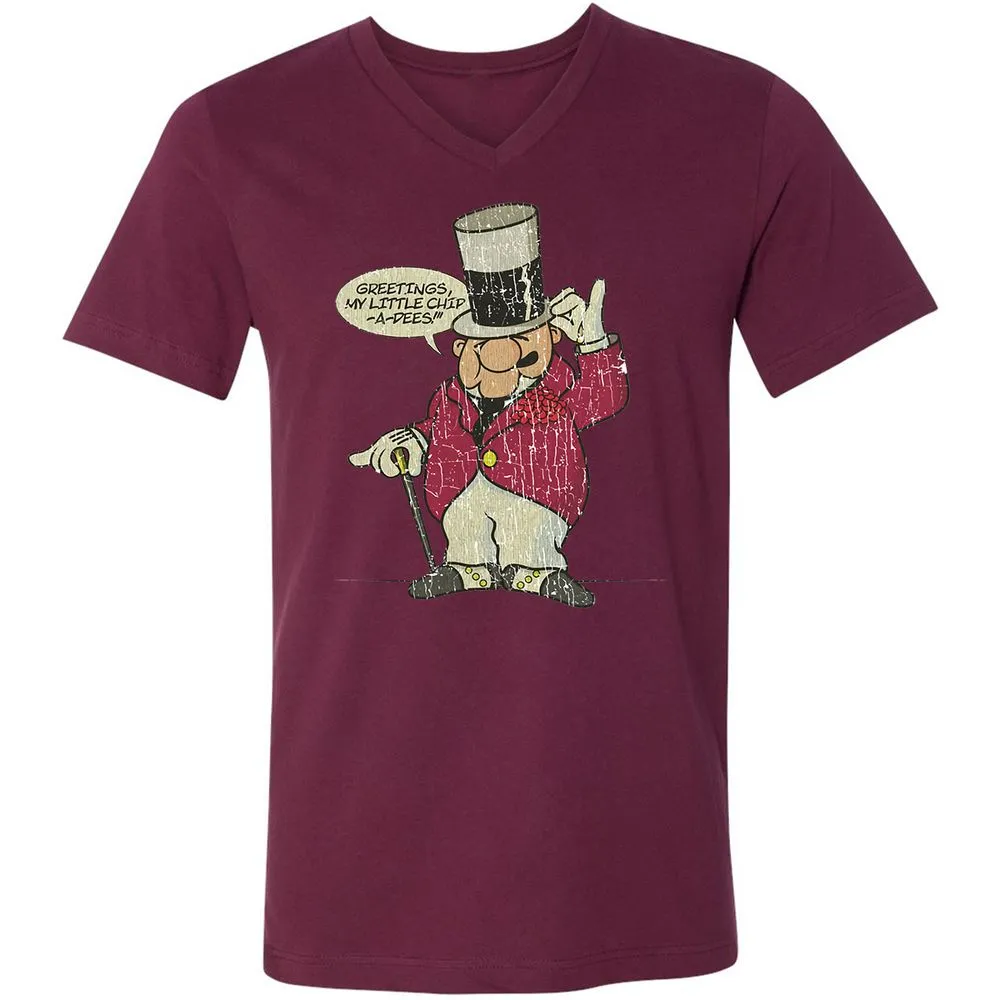 Unisex V-Neck T-Shirt - YZZ1PWQL - Maroon - 6