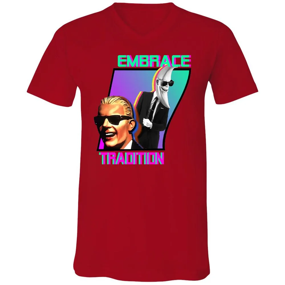 Unisex V-Neck T-Shirt - Z5Y1LDR3 - Red - 3