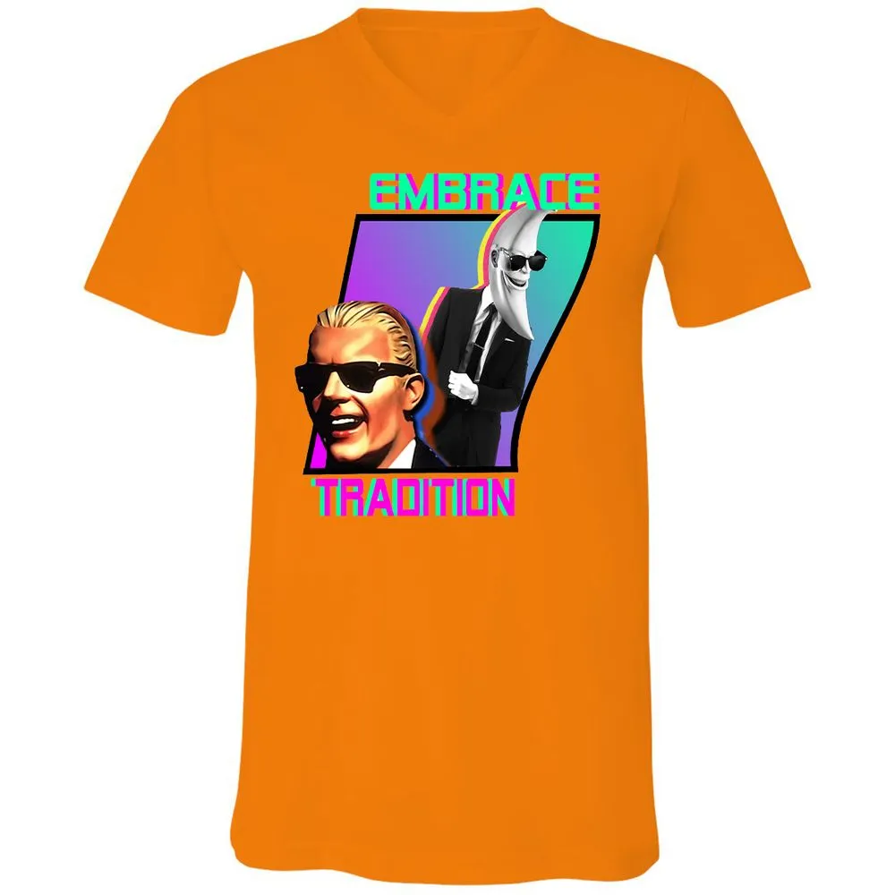 Unisex V-Neck T-Shirt - Z5Y1LDR3 - Orange - 11