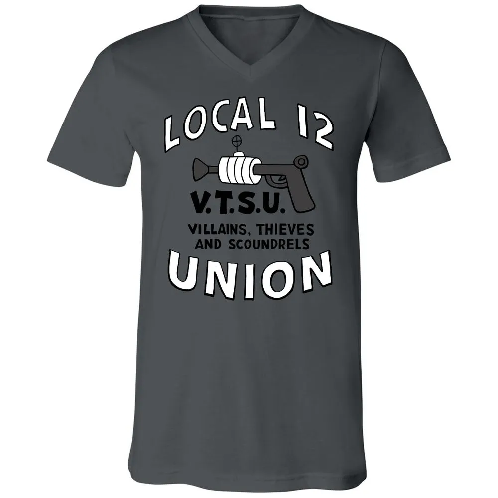 Unisex V-Neck T-Shirt - 9Z258ZLV - Asphalt - 12
