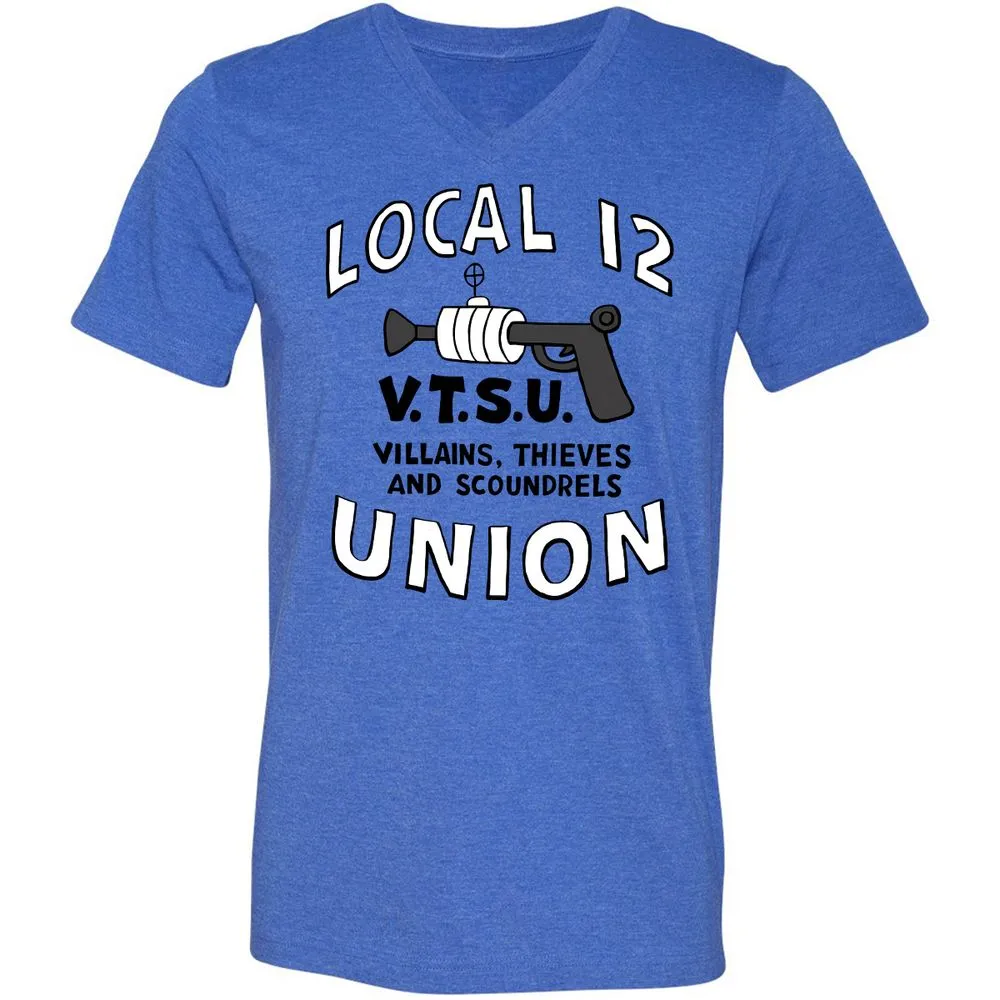 Unisex V-Neck T-Shirt - 9Z258ZLV - Heather True Royal - 14