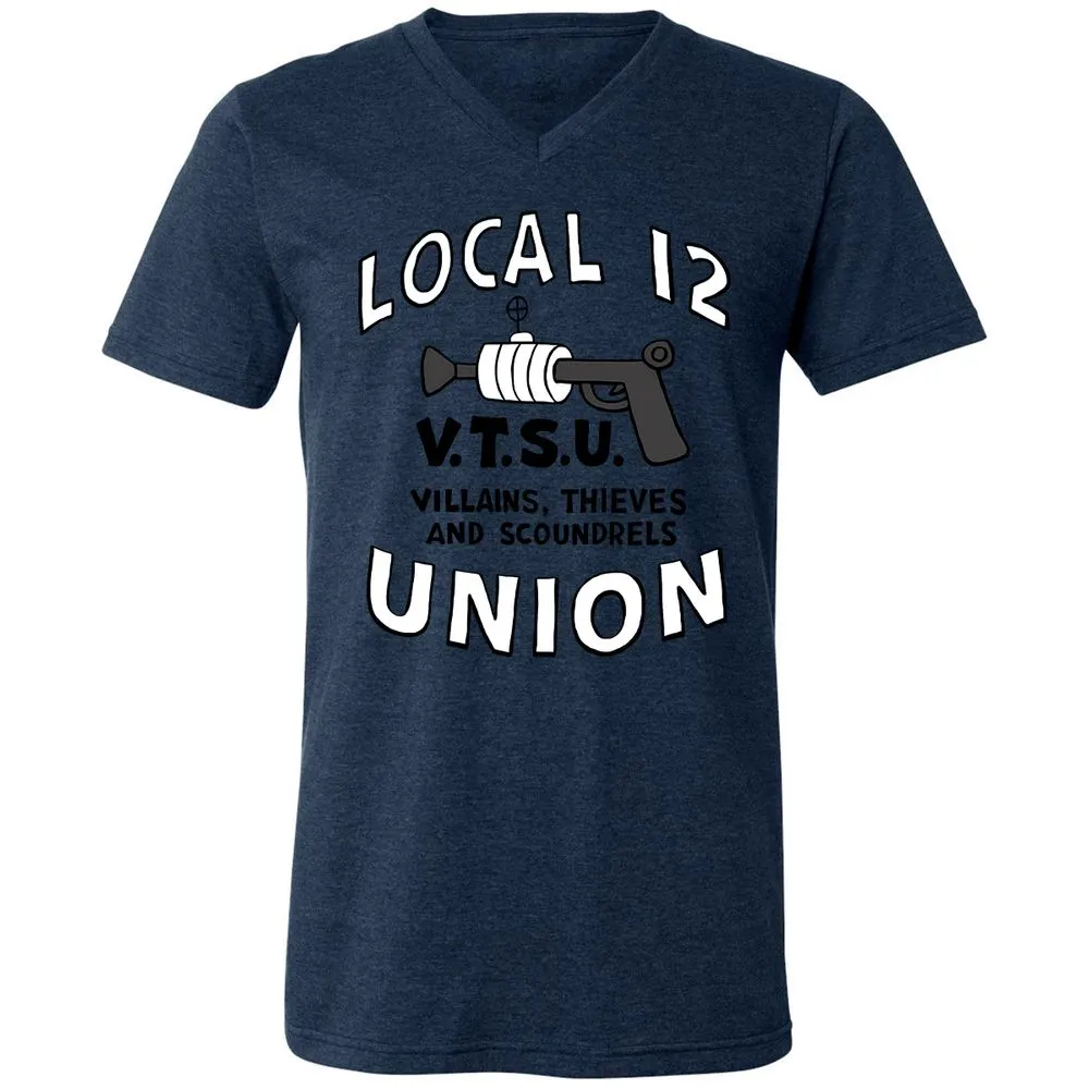 Unisex V-Neck T-Shirt - 9Z258ZLV - Heather Navy - 15