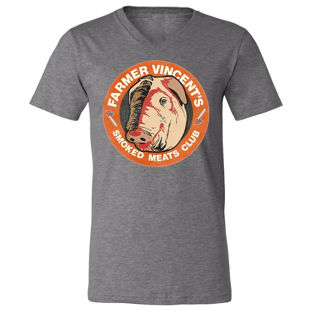 Unisex V-Neck T-Shirt - N86UGHQP - Deep Heather - 13