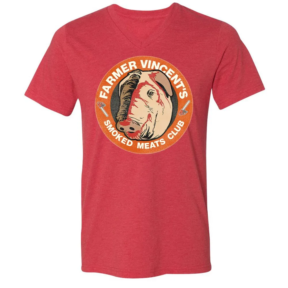 Unisex V-Neck T-Shirt - N86UGHQP - Heather Red - 16