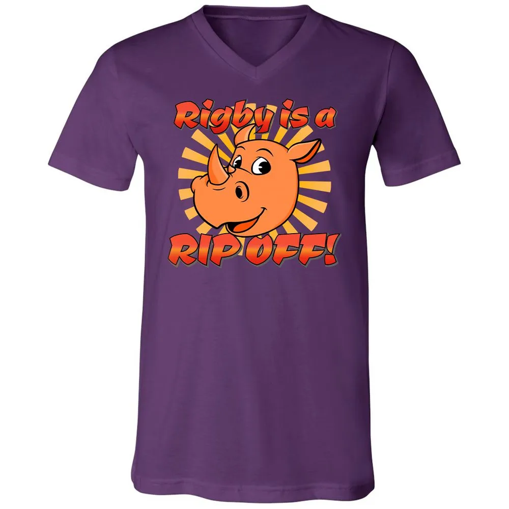 Unisex V-Neck T-Shirt - LCDTR7VR - Team Purple - 2